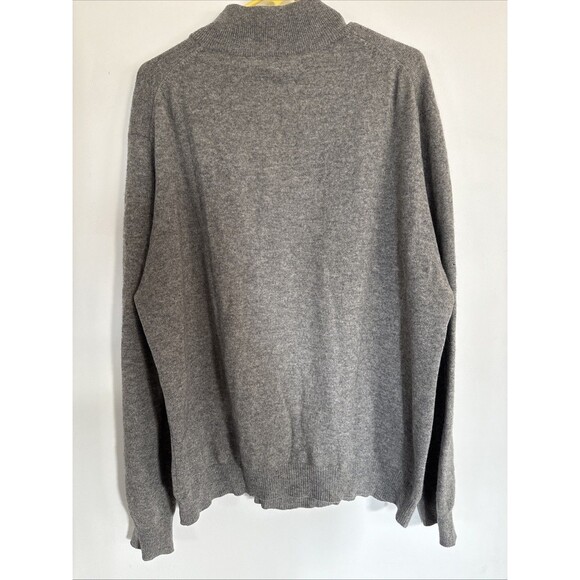 Joseph Lyman 100% Cashmere Gray Heather 1/4 Zip Sweater Men's XL Academia Preppy - Picture 6 of 6